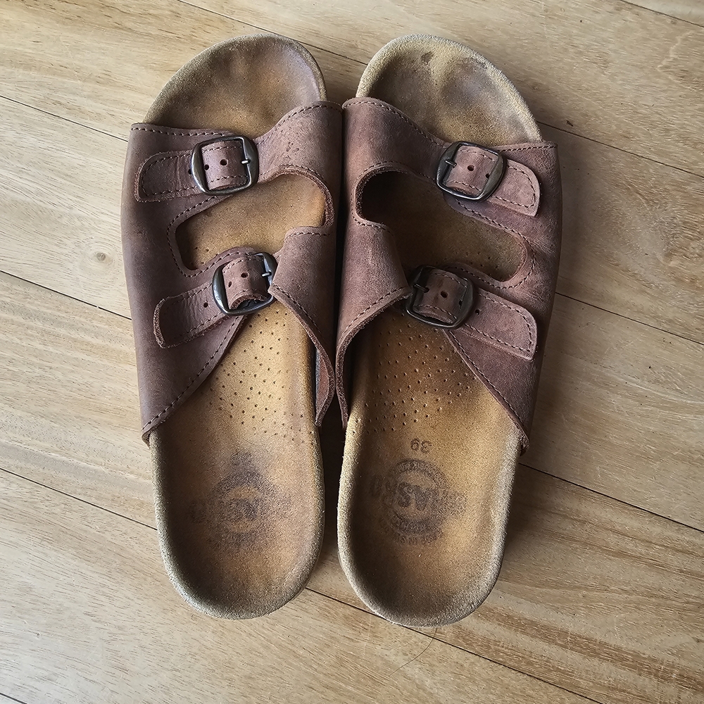 Brown Suede Scandi Sophisticated Women's Sandals Size UK 39